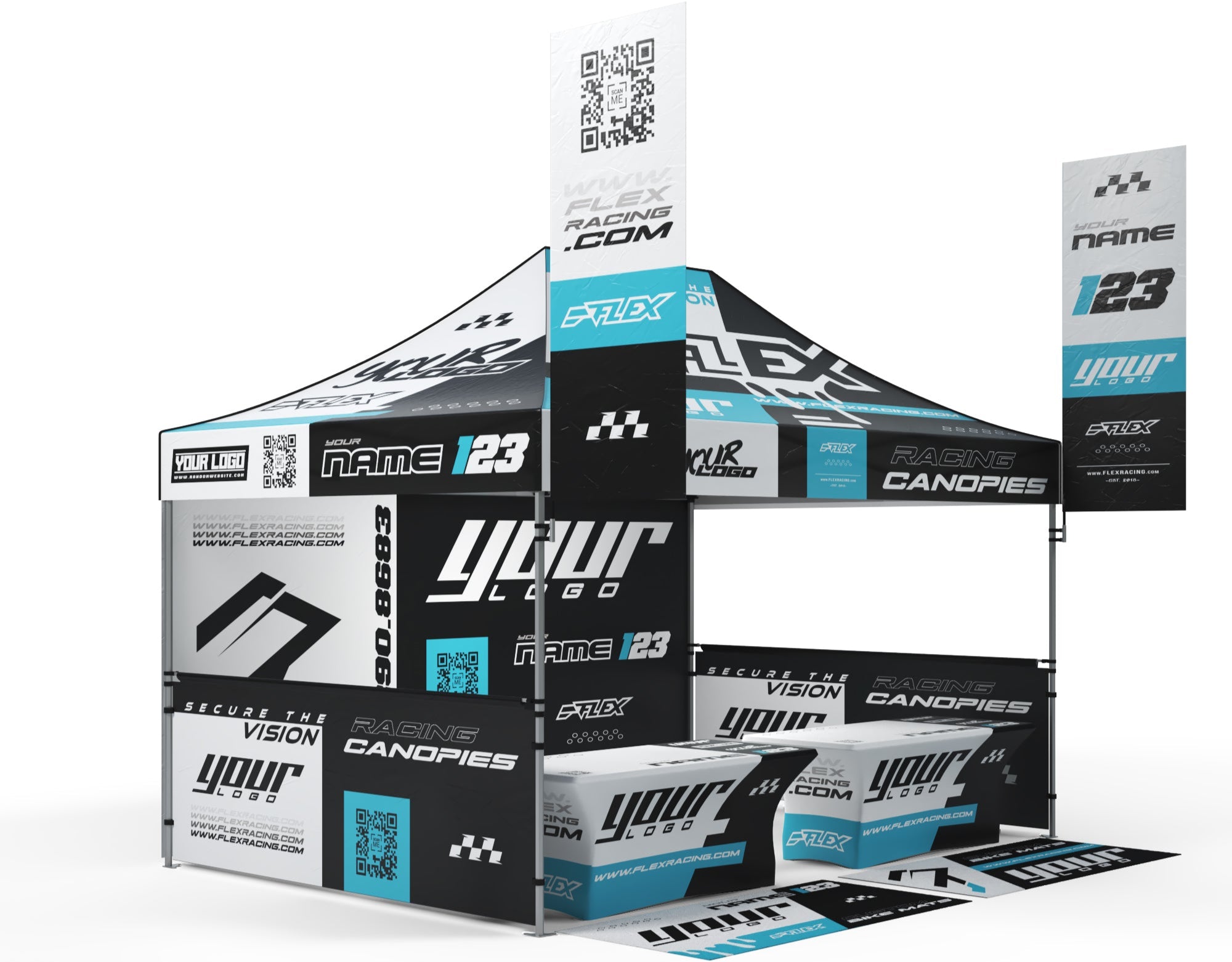 Custom Racing Flags - Pit Flags - Feather, Teardrop, Block – FLEX Racing